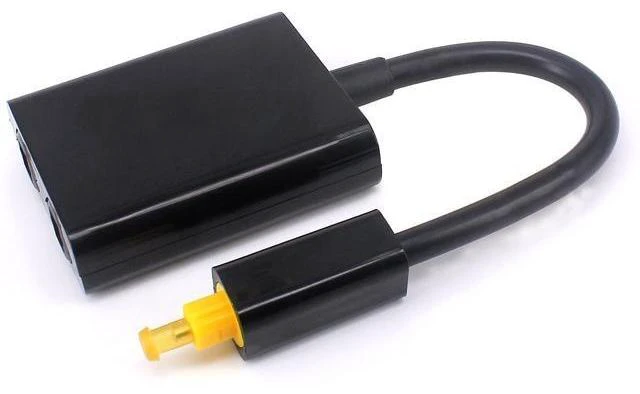 Alt view image 11 of 14 - 1 to 2 Fiber Optic Splitter Yeworth 1 to 2 Toslink Fiber Optic Digital Optical Audio Splitter Switcher Adapter Cable 1 Input 2 Output - Black