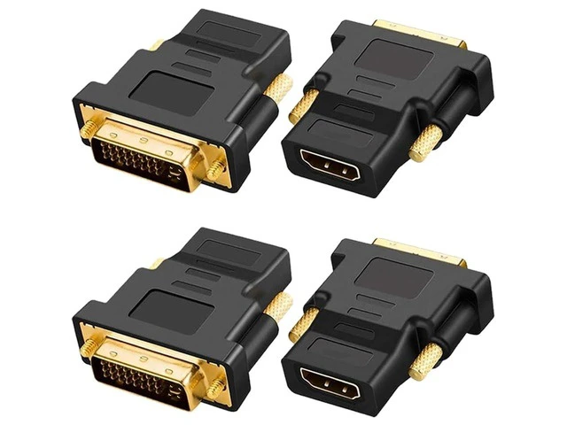 Alt view image 8 of 14 - Gold-Plated HDMI to DVI Adapter Bi-Directional DVI Male (24 + 5) to HDMI Female Converter Adapter for Projector HDTV PC TV for PS3 for PS4 (4 Pack)