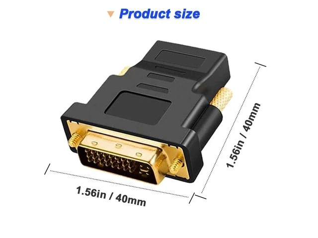 Alt view image 9 of 14 - Gold-Plated HDMI to DVI Adapter Bi-Directional DVI Male (24 + 5) to HDMI Female Converter Adapter for Projector HDTV PC TV for PS3 for PS4 (4 Pack)