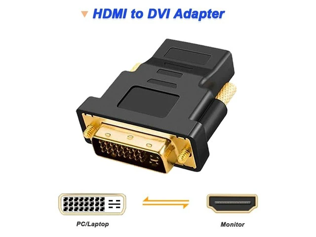 Alt view image 10 of 14 - Gold-Plated HDMI to DVI Adapter Bi-Directional DVI Male (24 + 5) to HDMI Female Converter Adapter for Projector HDTV PC TV for PS3 for PS4 (4 Pack)
