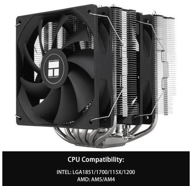 Alt view image 9 of 12 - Peerless Assassin 120 SE Extrem CPU Air Cooler with 6 Heat Pipes, Dual PWM Fans, AGHP heatpipe Technology, 154mm High Cooling, for AM5/AM4, Intel LGA1851/1700/1150/1151/1155/1156/1200