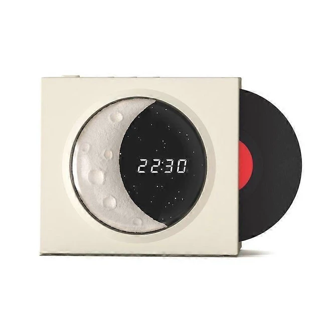 Alt view image 5 of 8 - Ecocleanpath Moon Style Bluetooth 5.3 Speaker with LED Clock Display - Wireless Audio for Home & Office (Black/White)