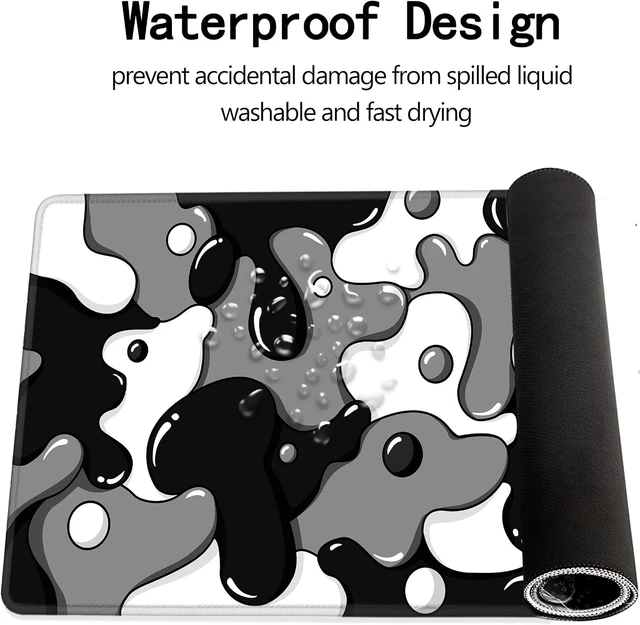 Alt view image 9 of 12 - MEWOOCUE® Gaming Mouse Pad for Desk,Large Cute Black White Mousepad Laptop,Japanese Grey Anime Mouse Mat,Long XXL Waterproof Keyboard Pads,Big Non-Slip Mouse Pads for Game Office Home31.5 x 15.7 in