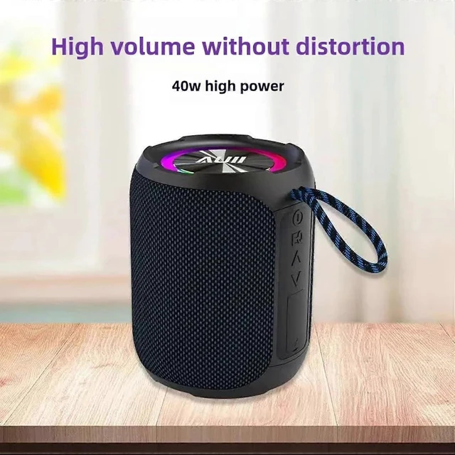 Alt view image 8 of 10 - Ecocleanpath Portable Bluetooth Speaker with RGB Lights, IPX7 Waterproof, 1200mAh Battery for Outdoor, Party, Beach & Camping (Black)