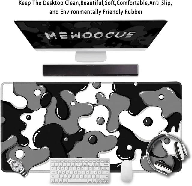Alt view image 8 of 12 - MEWOOCUE® Gaming Mouse Pad for Desk,Large Cute Black White Mousepad Laptop,Japanese Grey Anime Mouse Mat,Long XXL Waterproof Keyboard Pads,Big Non-Slip Mouse Pads for Game Office Home31.5 x 15.7 in
