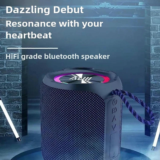 Alt view image 10 of 10 - Ecocleanpath Portable Bluetooth Speaker with RGB Lights, IPX7 Waterproof, 1200mAh Battery for Outdoor, Party, Beach & Camping (Black)