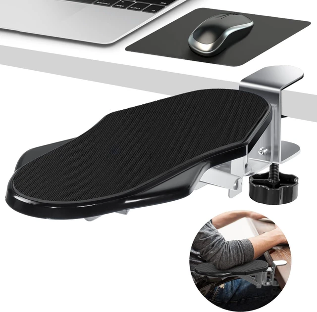 Alt view image 8 of 14 - Ergonomic Desk Arm Rest Support - Lightweight Folding Elbow Pad for Instant Wrist Relief, 180° Rotating Armrest Extender for Small Desks, Home Office & Gaming (Black)