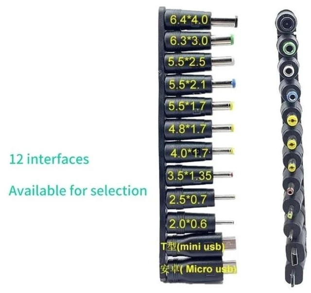 Alt view image 7 of 8 - Universal USB to 5V DC Power Cord Charging Cable 5.5x2.1mm Jack With 12 Interchangeable Plug Adapter Mini Micro USB