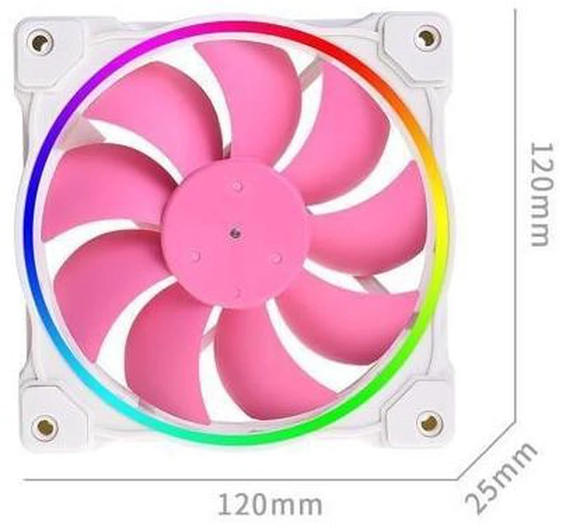 Alt view image 12 of 14 - ID-COOLING ZF-12025-PINK Case Fan 120mm 5V 3 PIN ARGB Cooling Fan MB Sync, 4 PIN PWM Speed Control Fans for Radiator/CPU Cooler/Computer Case