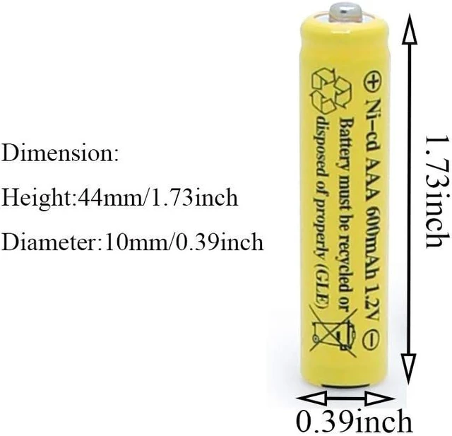 Alt view image 10 of 14 - 1.2v AAA NiCd 600mAh Triple A Rechargeable Battery Cell for Solar Lights Garden Lamp (20 Pack AAA)