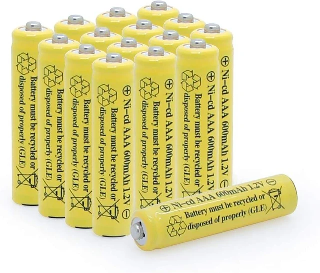 Alt view image 13 of 14 - 1.2v AAA NiCd 600mAh Triple A Rechargeable Battery Cell for Solar Lights Garden Lamp (20 Pack AAA)