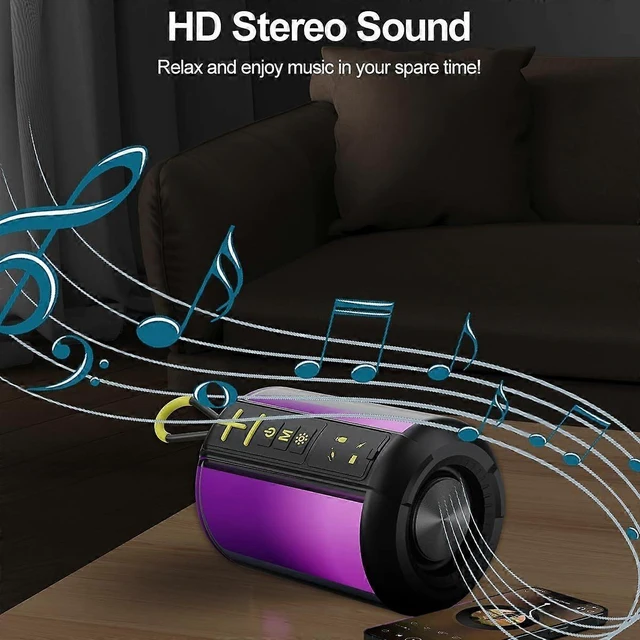 Alt view image 8 of 10 - Ecocleanpath S16 Portable Bluetooth Speaker with RGB Lights, 8W Stereo, 24H Playtime, BT 5.3, AUX/TF/USB Input