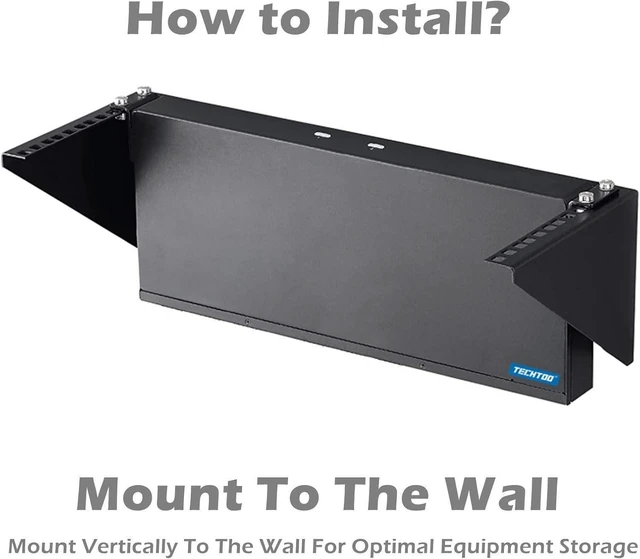 Alt view image 12 of 14 - Wall Mount Rack 4U Vertical & Horizontal Rack 19Inch Wall Mountable Server Rack Heavy Duty Max Load 66-150 LBS Network Open Rack for Patch Panel/Data/AV/IT/Computer & Studio Equipment (4U)