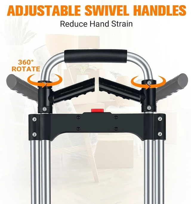 Alt view image 13 of 14 - 380 LB Capacity Folding Hand Truck Heavy Duty Foldable Dolly Cart with Wheels, Aluminum Collapsible Hand Cart Portable Trolley Dolley with Telescoping Handle for Moving Use Gorpuire