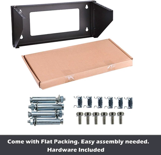 Alt view image 13 of 14 - Wall Mount Rack 4U Vertical & Horizontal Rack 19Inch Wall Mountable Server Rack Heavy Duty Max Load 66-150 LBS Network Open Rack for Patch Panel/Data/AV/IT/Computer & Studio Equipment (4U)