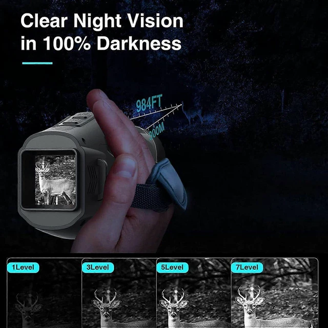 Alt view image 9 of 10 - Ecocleanpath 1080P Night Vision Monocular with 5X Zoom & 300m Range, Infrared Goggles for Hunting, Camping
