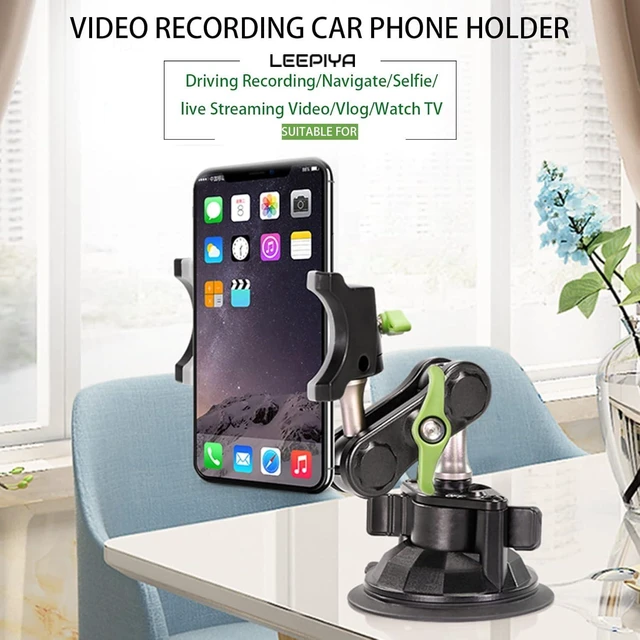 Alt view image 14 of 14 - leepiya Car Phone Mount Video Recording Universal Magic Arm Suction Car Phone Holder Mount Windshield Window Glass Dashboard Vlog Shooting Car Phone Mount for All Smartphones & Cars