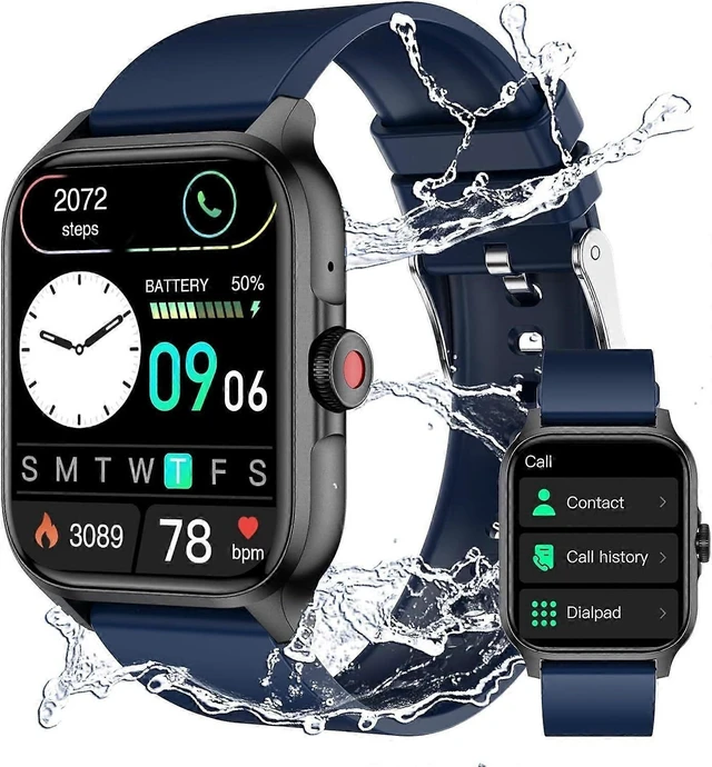 Alt view image 11 of 12 - Ecocleanpath 1.85" Smart Watch with Bluetooth Calling, Heart Rate & Sleep Monitor, 100+ Sports Modes, IP67 Waterproof for Android/iOS (Blue)