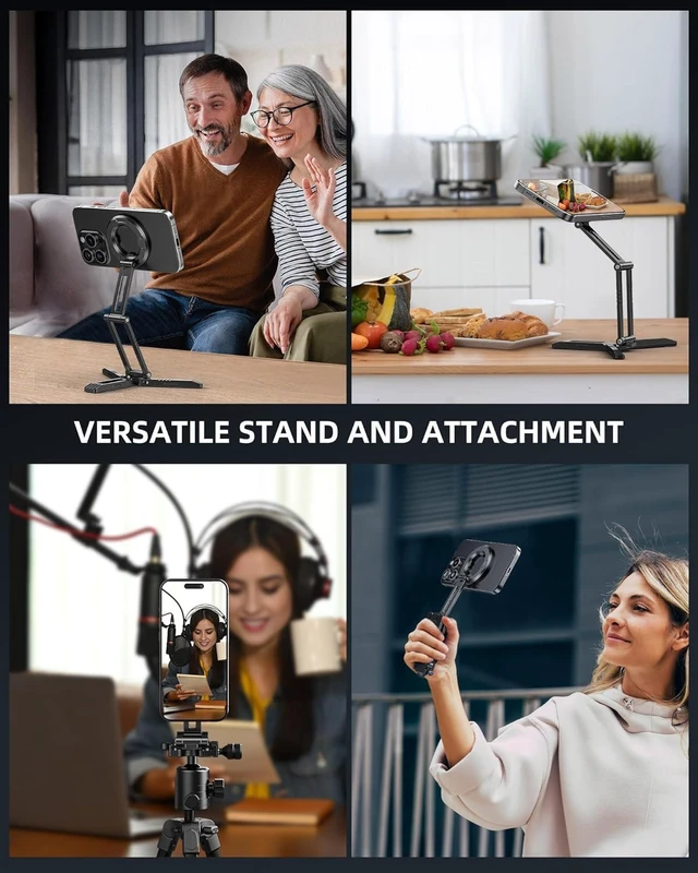 Alt view image 14 of 14 - Magnetic Pocket Phone Tripod Foldable Compatible with Magsafe for iPhone 16/15/14/13/12 Plus Pro Max Series, MG03 PRO Aluminium Smartphone Mini Tripod Cell Phone Stand Magnet Quick Mount