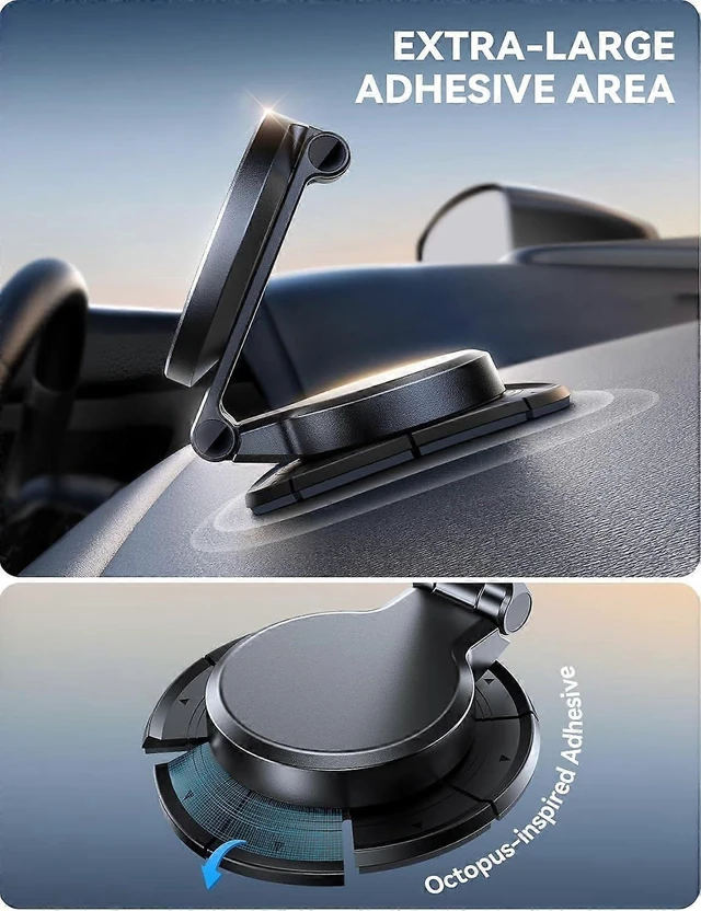 Alt view image 8 of 10 - Ecocleanpath All-Metal 15W Fast Car Mount Charger with Magnetic Phone Holder for Dashboard (Black)