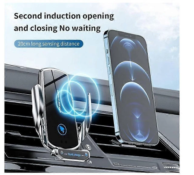 Alt view image 9 of 10 - Ecocleanpath 15W Auto Clamping Wireless Car Charger Mount - Fast Charging, Air Vent Phone Holder with Gravity Sensor