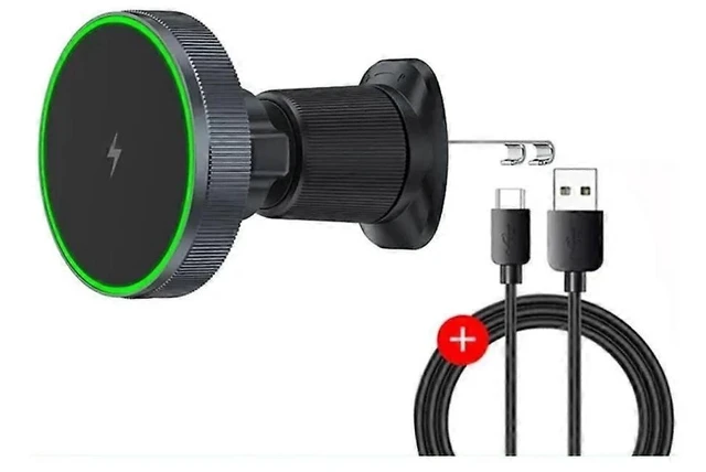 Alt view image 11 of 12 - Ecocleanpath 15W Fast Magnetic Wireless Car Charger Mount, Air Vent Phone Holder with RGB LED (Black)