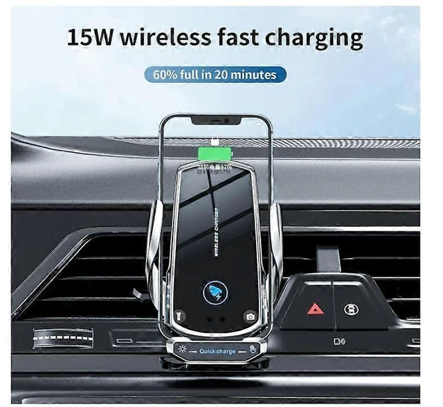 Alt view image 10 of 10 - Ecocleanpath 15W Auto Clamping Wireless Car Charger Mount - Fast Charging, Air Vent Phone Holder with Gravity Sensor