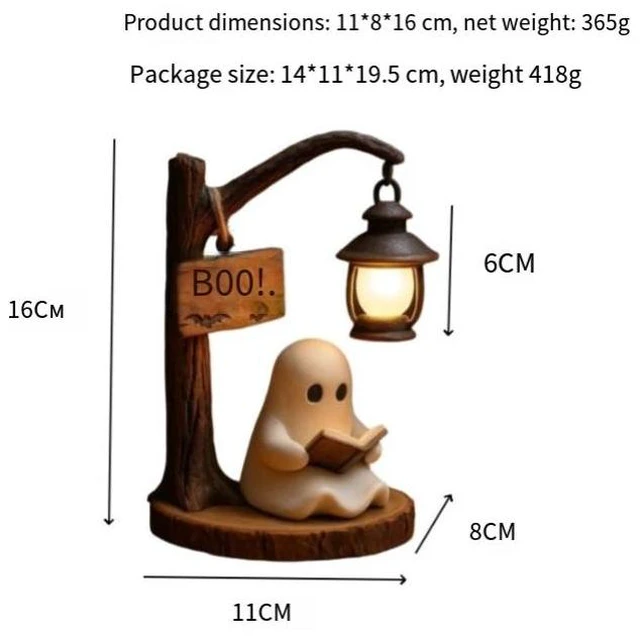 Alt view image 6 of 8 - Cute Ghost Reading Lantern - Halloween Ghost Spirit Reading and Reading Book Decoration Item