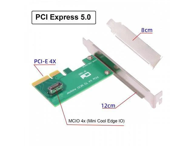 Alt view image 9 of 14 - PCI-Express 5.0 4.0 4X to MCIO Mini Cool Edge IO Female Host Adapter for PCIe Nvme U.2 SSD