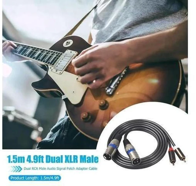 Alt view image 6 of 8 - Dual XLR Male To Dual RCA Male Audio Cable 1.5m/4.9ft Audio Connection Cable Black for Microphone Mixer Headphone Amplifier