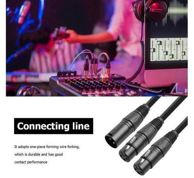 Alt view image 5 of 6 - 50cm 3Pin XLR Male To Dual XLR Female Y-Splitter Cable 3Pin XLR Splitter Male To 2 Female Cable XLR Y Splitter Cable