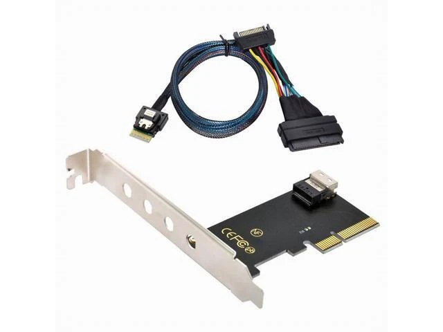 Alt view image 8 of 14 - PCI-E 3.0 4.0 to SFF-8654 Slimline SAS Card Adapter and U.2 U2 SFF-8639 NVME PCIe SSD Cable for Mainboard SSD SF-025+104