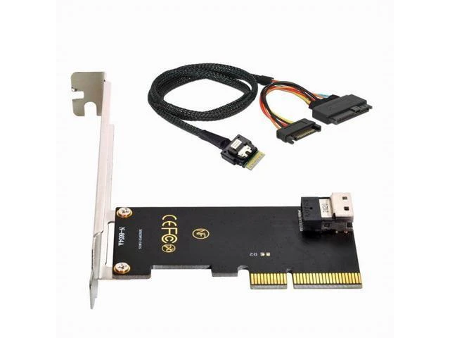 Alt view image 9 of 14 - PCI-E 3.0 4.0 to SFF-8654 Slimline SAS Card Adapter and U.2 U2 SFF-8639 NVME PCIe SSD Cable for Mainboard SSD SF-025+104