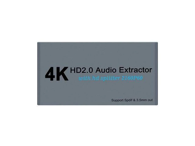 Alt view image 8 of 12 - E12A HD 2.0 Audio Extractor Splitter HD to 2 HD Splitter 4K 60Hz HD to HD Optical SPDIF 3.5mm HD Audio Splitter Switcher