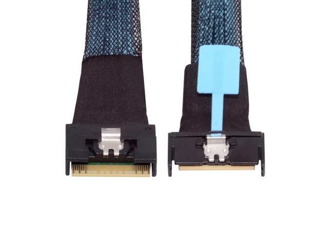 Alt view image 8 of 14 - PCI-E 5.0 Mini Cool Edge IO MCIO PCI-E 8i 74Pin Male to Slimline SFF-8654 SAS 4.0 74Pin Male Extender Cable 50cm SF-075-BK