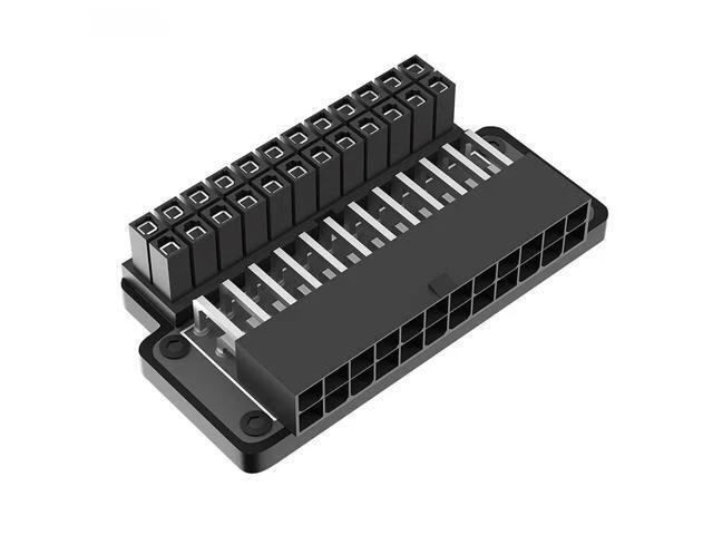 Alt view image 2 of 2 - FOR ATX 24Pin to 24Pin 90 Degree Power Plug Adapter Mainboard Motherboard for Desktop PC Power Supply Cable Cords Connectors Modular