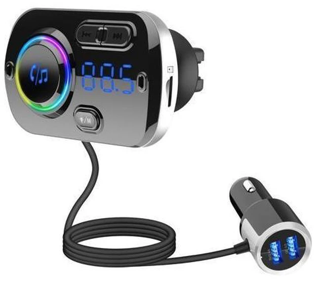 Alt view image 8 of 10 - Car-mounted MP3 model BC49BQ with Bluetooth 5.0, seven-color ambient lighting, QC3.0 smart fast charging, and car-mounted Bluetooth MP3