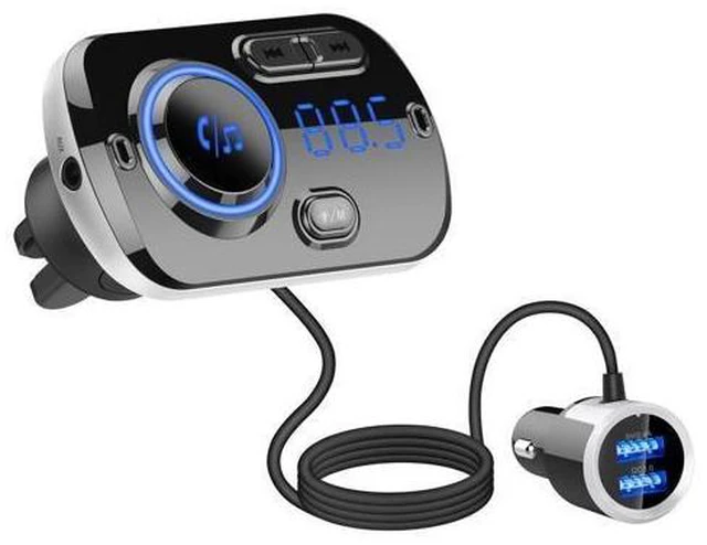 Alt view image 10 of 10 - Car-mounted MP3 model BC49BQ with Bluetooth 5.0, seven-color ambient lighting, QC3.0 smart fast charging, and car-mounted Bluetooth MP3