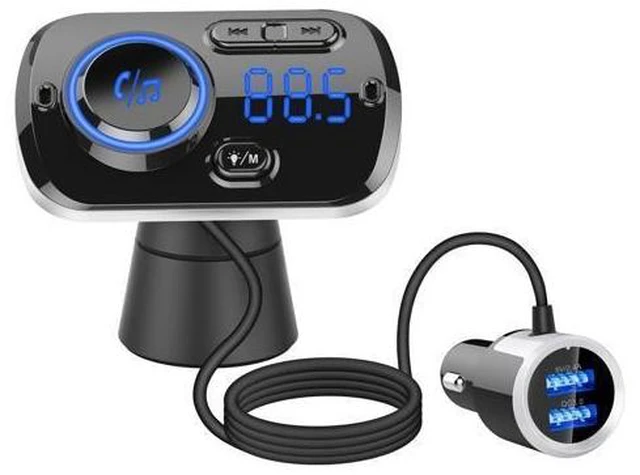 Alt view image 9 of 10 - Car-mounted MP3 model BC49BQ with Bluetooth 5.0, seven-color ambient lighting, QC3.0 smart fast charging, and car-mounted Bluetooth MP3