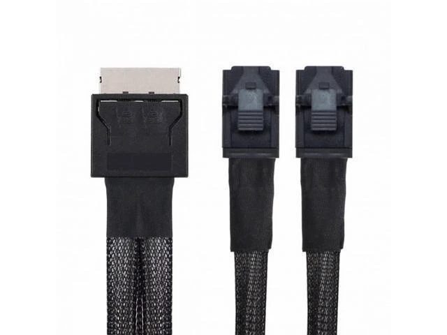 Alt view image 9 of 14 - OCuLink PCIe PCI-Express SFF-8611 8x 8-Lane to Dual SFF-8643 HD 4x SSD Data Active Cable 50cm SF-051