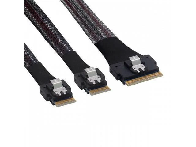 Alt view image 8 of 14 - PCI-E Ultraport Slimline SAS Slim PCIE 4.0 SFF-8654 8i 74pin to Dual SFF-8654 4i 38Pin Cable 50cm PCI-Express SF-034