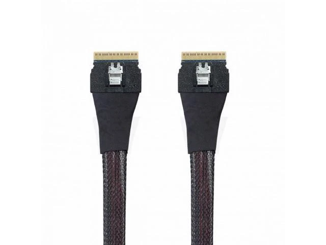 Alt view image 9 of 14 - PCI-E Slimline SAS 4.0 SFF-8654 8i 74pin Host to SFF-8654 74Pin Slim SAS Target Cable 50cm SF-028