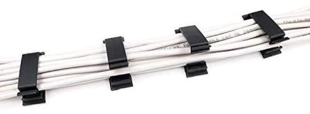 Alt view image 11 of 14 - Cable Clips 3M Adhesive, Multipurpose Wire Clamps for Cable Management and Cable Runs - 50 Pack Black Bundled with 10 Reusable Cable Ties