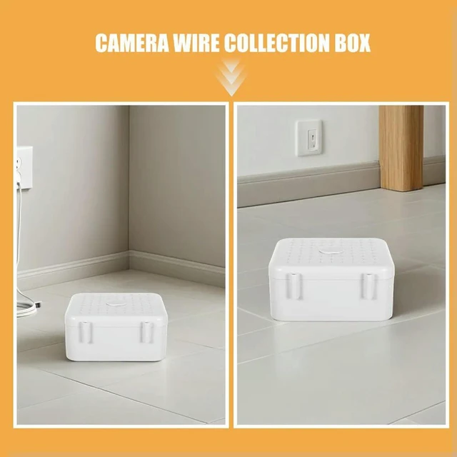 Alt view image 8 of 12 - White Wire Management Box Universal Cable Organizer for Cctv Cameras Power Cords Electronic Devices Plastic Cord