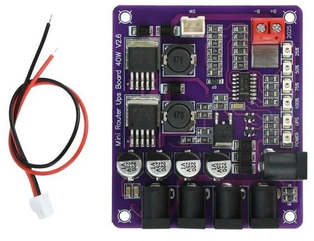 Alt view image 5 of 6 - 40W Charging Board 4 Channel Output UPS Power Module Uninterruptible Power Supply with Charge Percentage Indicator