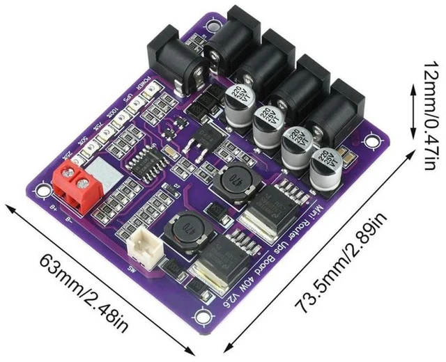 Alt view image 6 of 6 - 40W Charging Board 4 Channel Output UPS Power Module Uninterruptible Power Supply with Charge Percentage Indicator