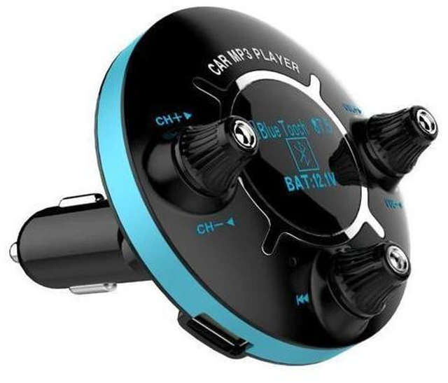 Alt view image 9 of 10 - New BT13 Car FM Bluetooth MP3 Player - Car Navigation Transmitter - Hands-free Phone Reception with Dual USB Ports Fresh Green