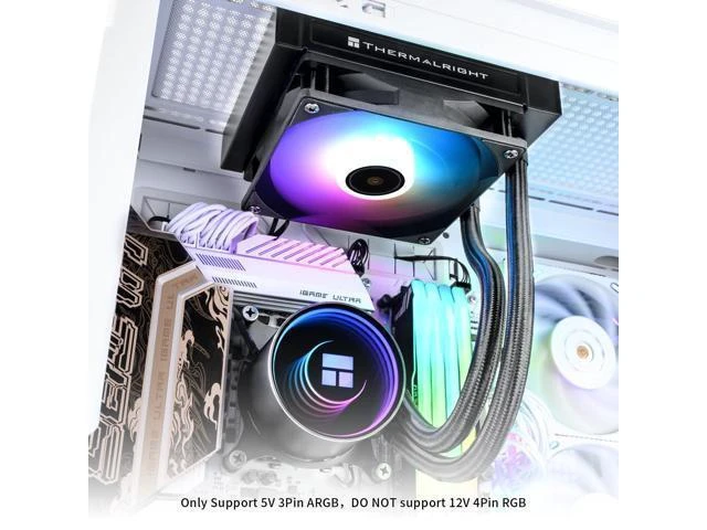 Alt view image 14 of 14 - Frozen Notte 120 ARGB Black Liquid CPU Cooler, 120mm PWM Fan with ARGB-Up to 2000RPM Speed, for AMD/AM4/AM5, Intel LGA1150/1151/1200/1700/1851,Black