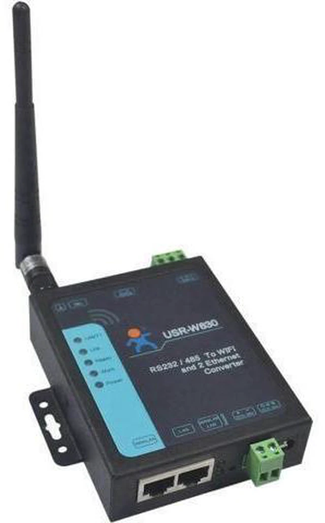 Alt view image 6 of 10 - W630 Industrial RS232 / RS485 Serial to Ethernet,Serial to WiFi or WiFi to Ethernet Converter Support Dual Ethernet Ports, Modbus RTU