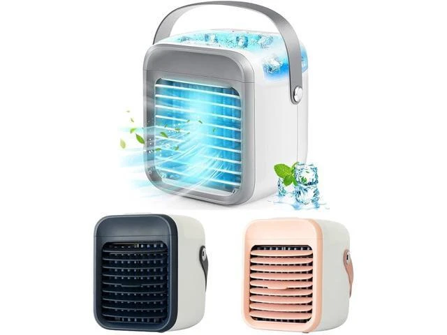 Alt view image 4 of 6 - Personal USB Air Cooling Fan Mute Air Conditioner Fan Desktop Cooling Fan Air Conditioner Fan for Home Office Car Desktop Air Cooler 300ML Water Tank 2000mAh Rechargeable 3 Speeds for Home Office